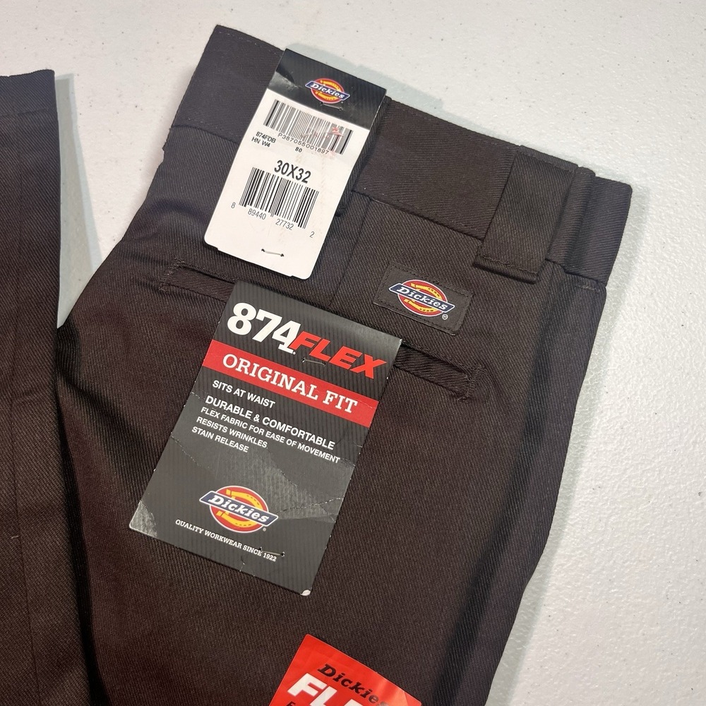 NWT Dickies Men's 874 Flex Original Fit Pants Dark Brown 30x32